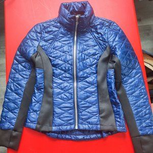 Guess puffer weatherproof jacket dark blue and black women's size M